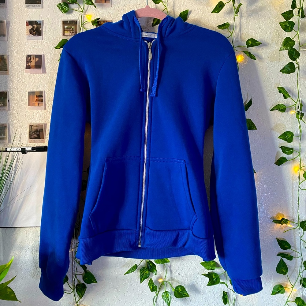 Hello! I am selling a Blue Icon Jacket. Rarely worn & still pretty brand new.